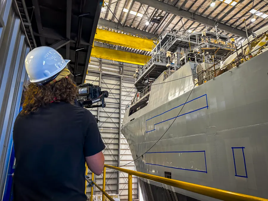 A vessel under construction at Austal USA